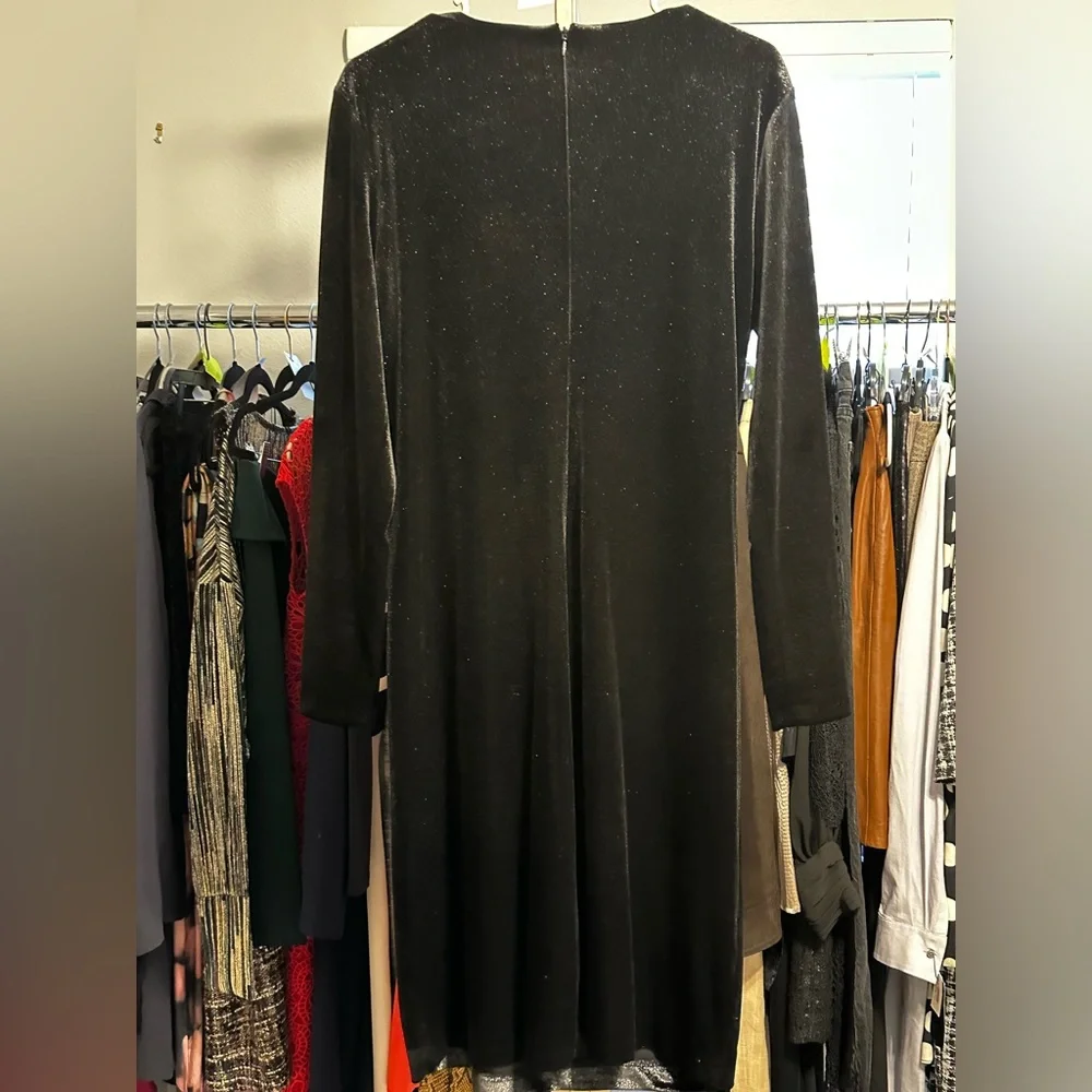 Calvin Klein Black Long Sleeve Wrap Dress - Picture 8 of 9